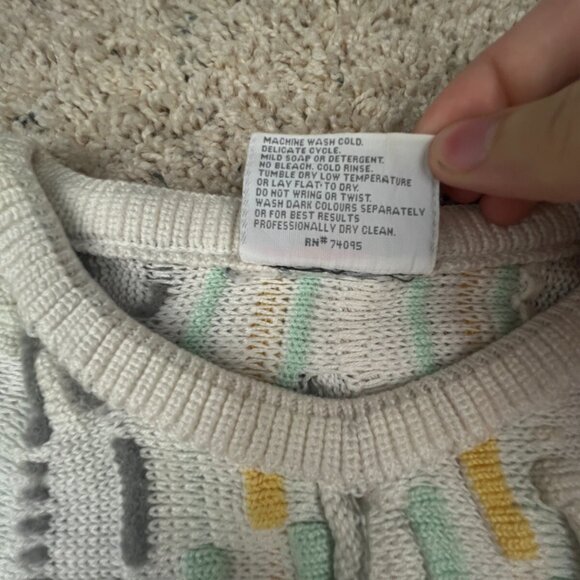 COOGI Australia Medium Cotton Sweater 3D Intricate Knit Pullover Crew Neck Adult - Picture 8 of 16